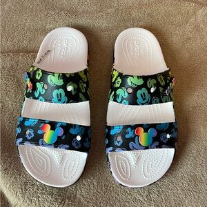 CROCS Disney Pride sandals women’s 9 mens 7 NEW